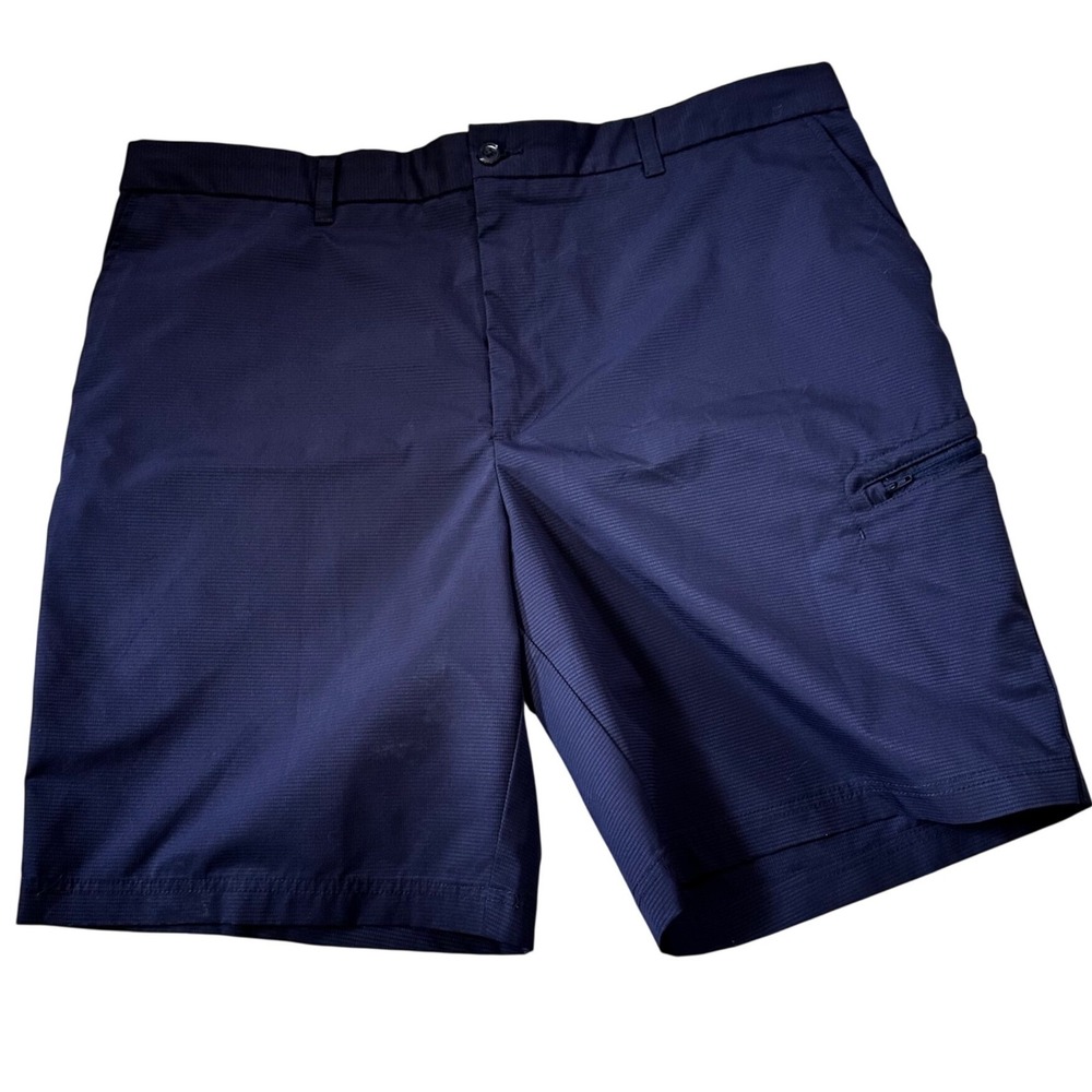 Pebble Beach Dry-Luxe Performance Golf Shorts Mens 40 Navy Blue Flat Front